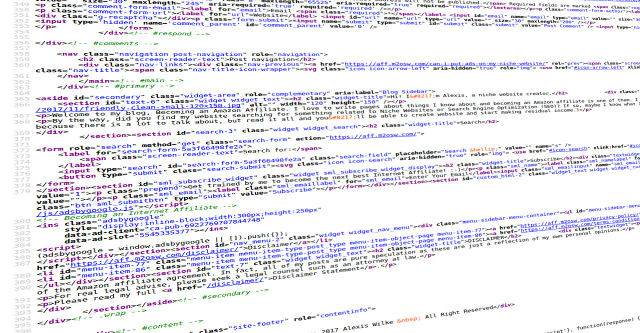 A screenshot of HTML code transformed to look like it was taken as a picture from my smartphone.