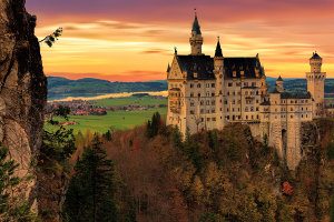 A picture of the fairly like Bavarian castle Neuschwanstein.